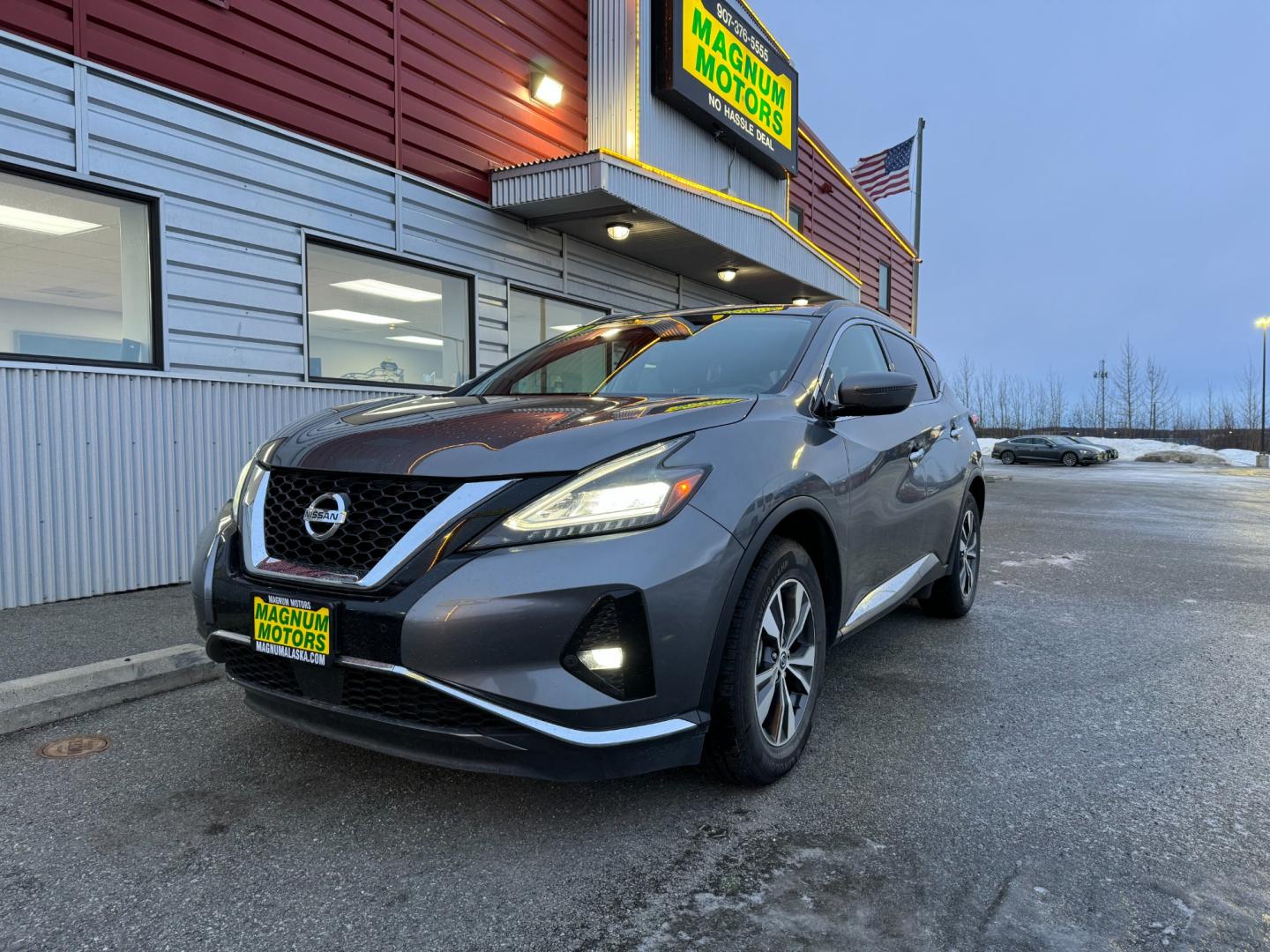 2021 Gray /Black Nissan Murano SV AWD (5N1AZ2BS1MC) with an 3.5L V6 DOHC 24V engine, CVT transmission, located at 1960 Industrial Drive, Wasilla, 99654, (907) 274-2277, 61.573475, -149.400146 - Photo#0